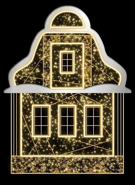 Eco Fix 2D Motif lumineux LED, sol, 165 × 220 cm, blanc chaud, sur pied, aluminium