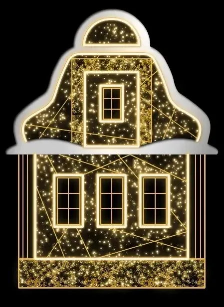 Eco Fix 2D Motif lumineux LED, sol, 165 × 220 cm, blanc chaud, sur pied, aluminium