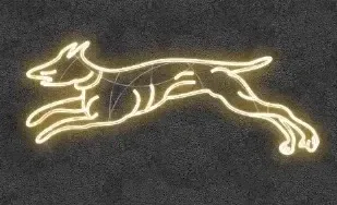 Easy Fix 2D LED Light Dog I, blanc, 55 × 150 cm, blanc chaud, sur pied, imprimé en 3D, aluminium