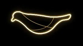 Eco Fix Oiseau lumineux 2D LED, suspendu, 140 × 90 × 3 cm, blanc chaud, imprimé en 3D, doré