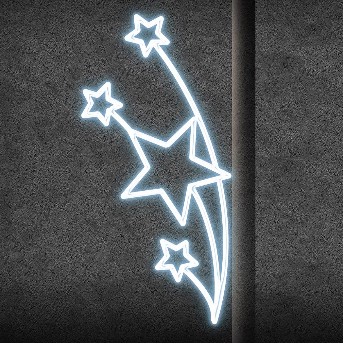 Easy Fix Décor étoilé 2D LED, 145 × 300 cm, blanc glacé, décor d'éclairage public, aluminium