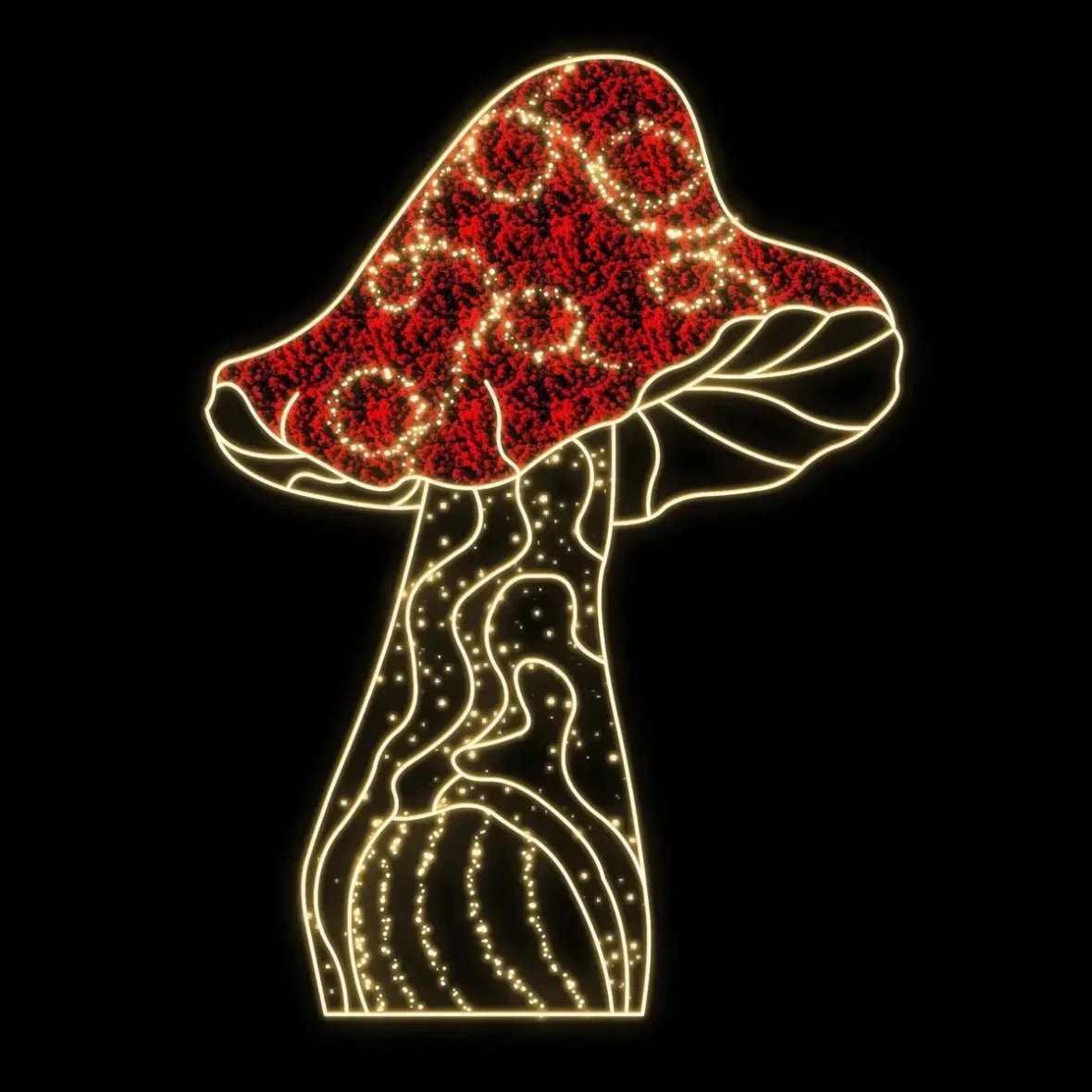 Easy Fix 2D LED décor champignon, 95 × 200 cm, blanc chaud et glacé, décor pour l'éclairage public, aluminium