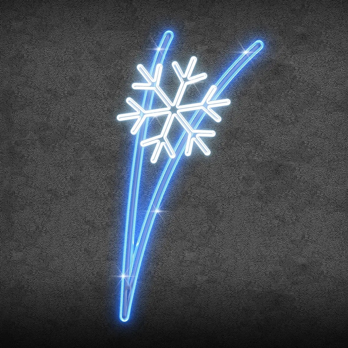 Easy Fix 2D LED décor flocon de neige, bleu, 100 × 160 cm, blanc glacé, décor d'éclairage public, aluminium
