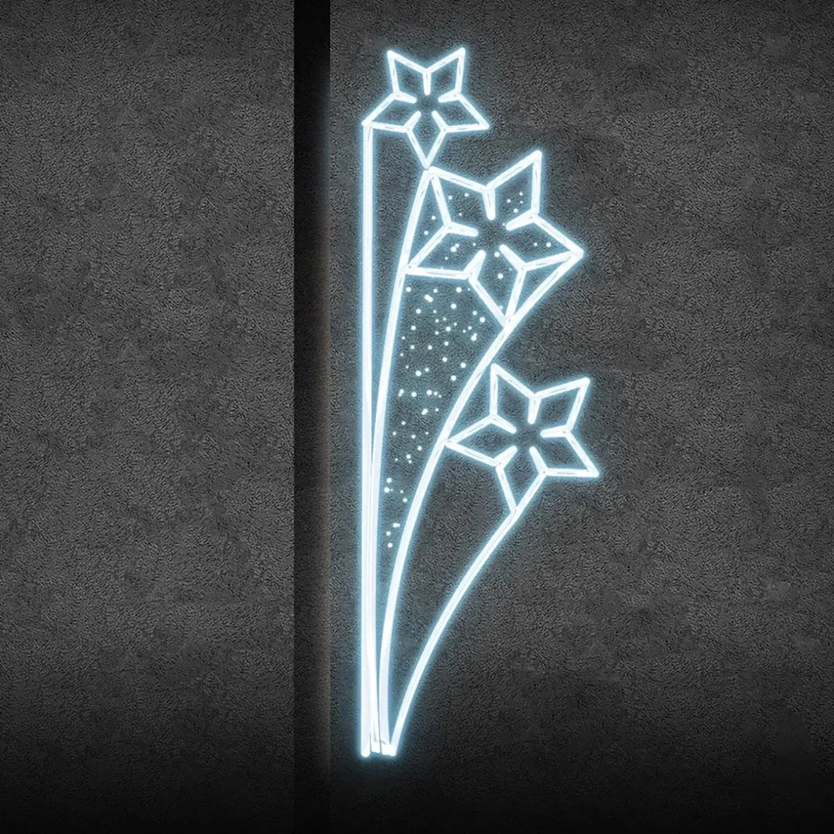 Easy Fix Décor LED 2D étoile anis, 80 × 240 cm, blanc glacé, décor pour l'éclairage public, aluminium