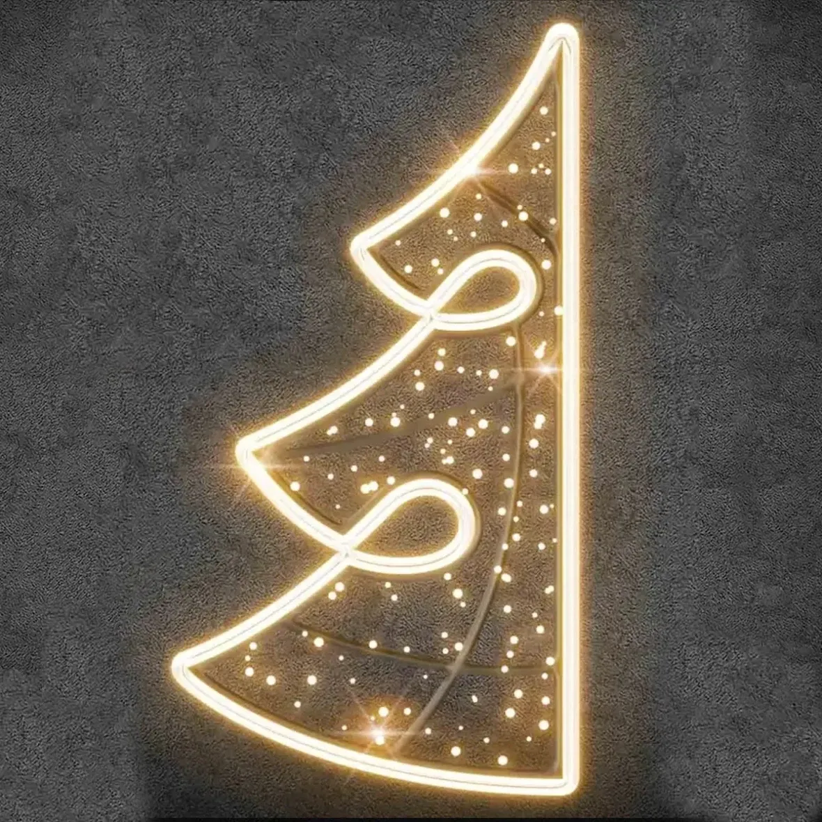 Easy Fix 2D LED demi-arbre, 90 × 190 cm, blanc chaud, éclairage public décoratif, aluminium