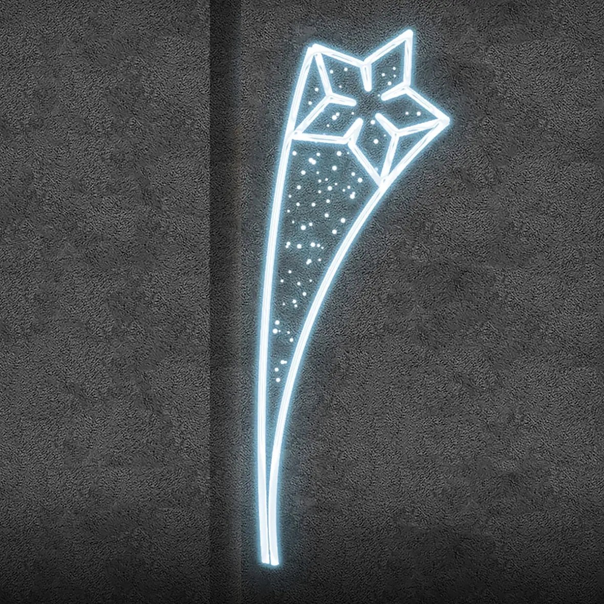 Easy Fix Décor LED 2D anis étoilé, 50 × 140 cm, blanc glacé, décor pour l'éclairage public, aluminium
