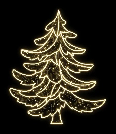 Easy Fix 2D LED tree light, 242 × 180 cm, blanc chaud, sur pied, impression 3D