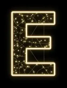 2D LED lettre E, 85 × 120 cm, blanc chaud, 36 V, 13 W, 5 kg, 1 pièce