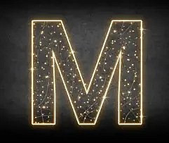 2D LED lettre M, 120 × 120 cm, blanc chaud, 36 V, 13 W, 5 kg, 1 pièce