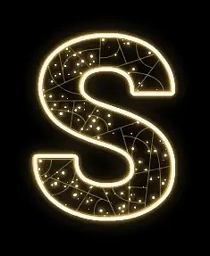 Eco Fix 2D LED lettre S, 85 × 123 × 3 cm, blanc chaud, suspension, impression 3D