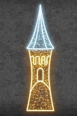 Tours de labyrinthe lumineux Eco Fix 2D, 60 × 240 cm, blanc chaud et glacé, debout, imprimé en 3D, aluminium