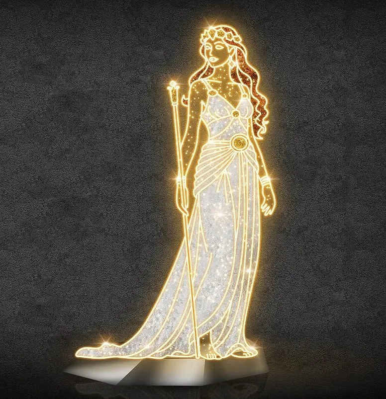 Eco Fix 3D LED light Hera, 85 × 200 cm, blanc chaud, sur pied, impression 3D