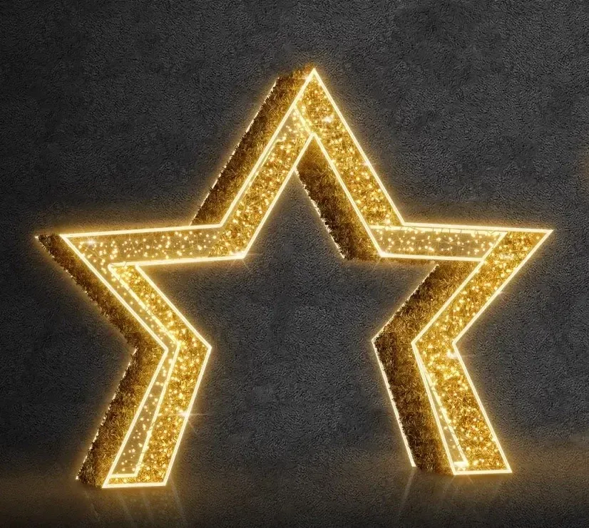 Eco Fix Lumière étoilée 3D LED, 510 × 420 × 80 cm, blanc chaud, aluminium