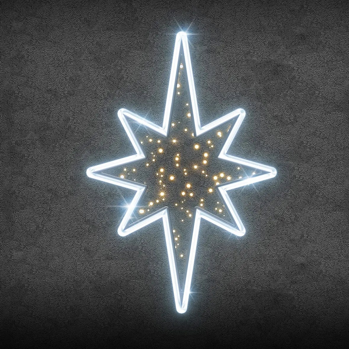 Easy Fix 2D LED star light V., 60 × 86 × 5 cm, blanc glacé, suspendu, blanc chaud, impression 3D