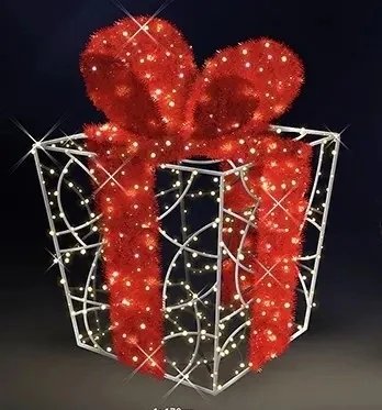 Eco Fix 3D LED light gift, 120 × 170 × 120 cm, blanc chaud, aluminium