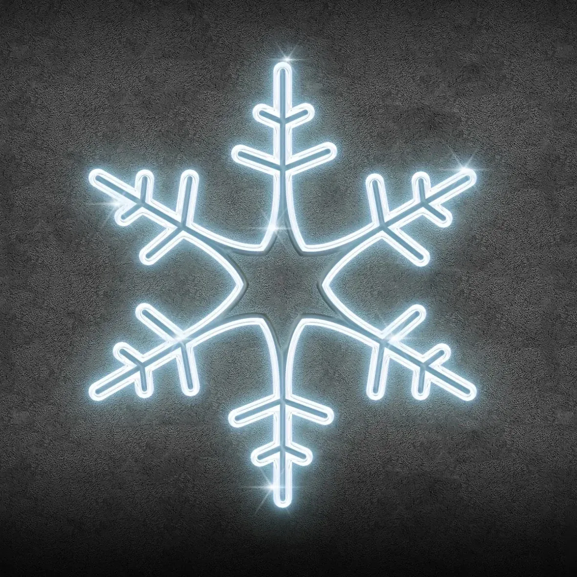 Flocon lumineux LED 2D XXIII, à suspendre, diamètre 75 cm, blanc glacé, impression 3D, blanc