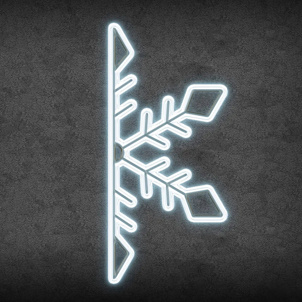 2D LED Half Flake III, suspendu, 70 × 150 cm, blanc glacé, aluminium