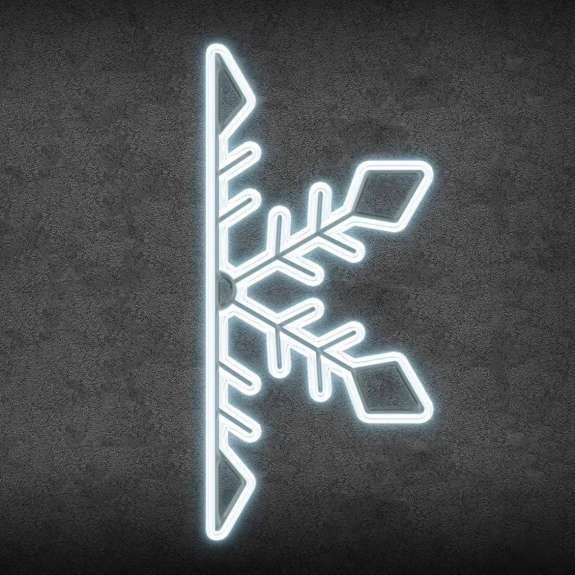 2D LED Half Flake III, suspendu, 70 × 150 cm, blanc glacé, aluminium