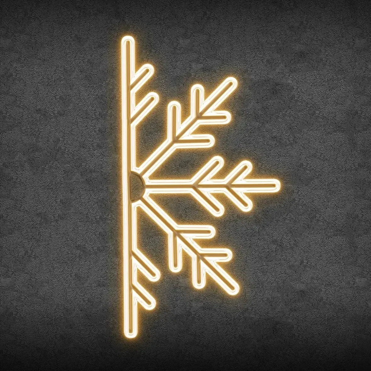 2D LED Half Flake Light IV, suspendu, 300 × 153 cm, blanc chaud, aluminium