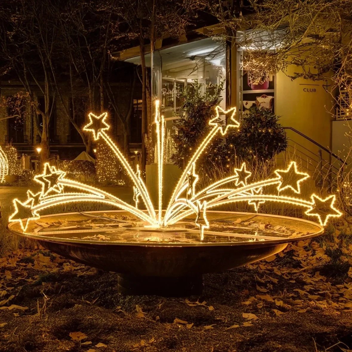 Fontaine lumineuse 3D LED Ø 310 cm, blanc chaud