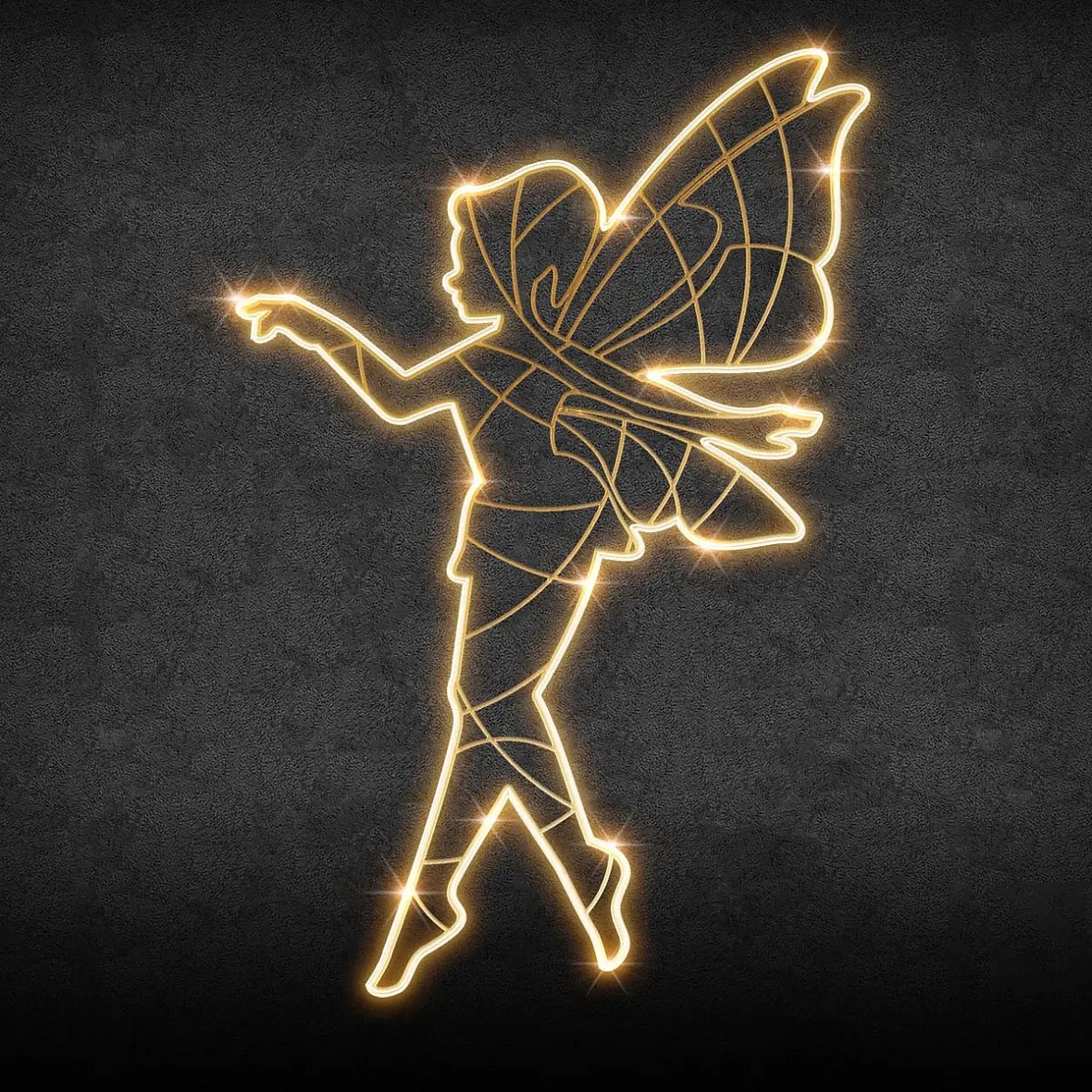 Easy Fix 2D LED light fairy IV, 145 × 220 cm, blanc chaud, sur pied, impression 3D