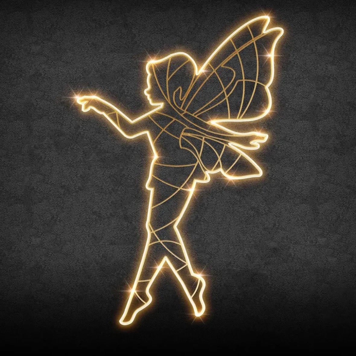 Easy Fix 2D LED light fairy IV, 145 × 220 cm, blanc chaud, sur pied, impression 3D