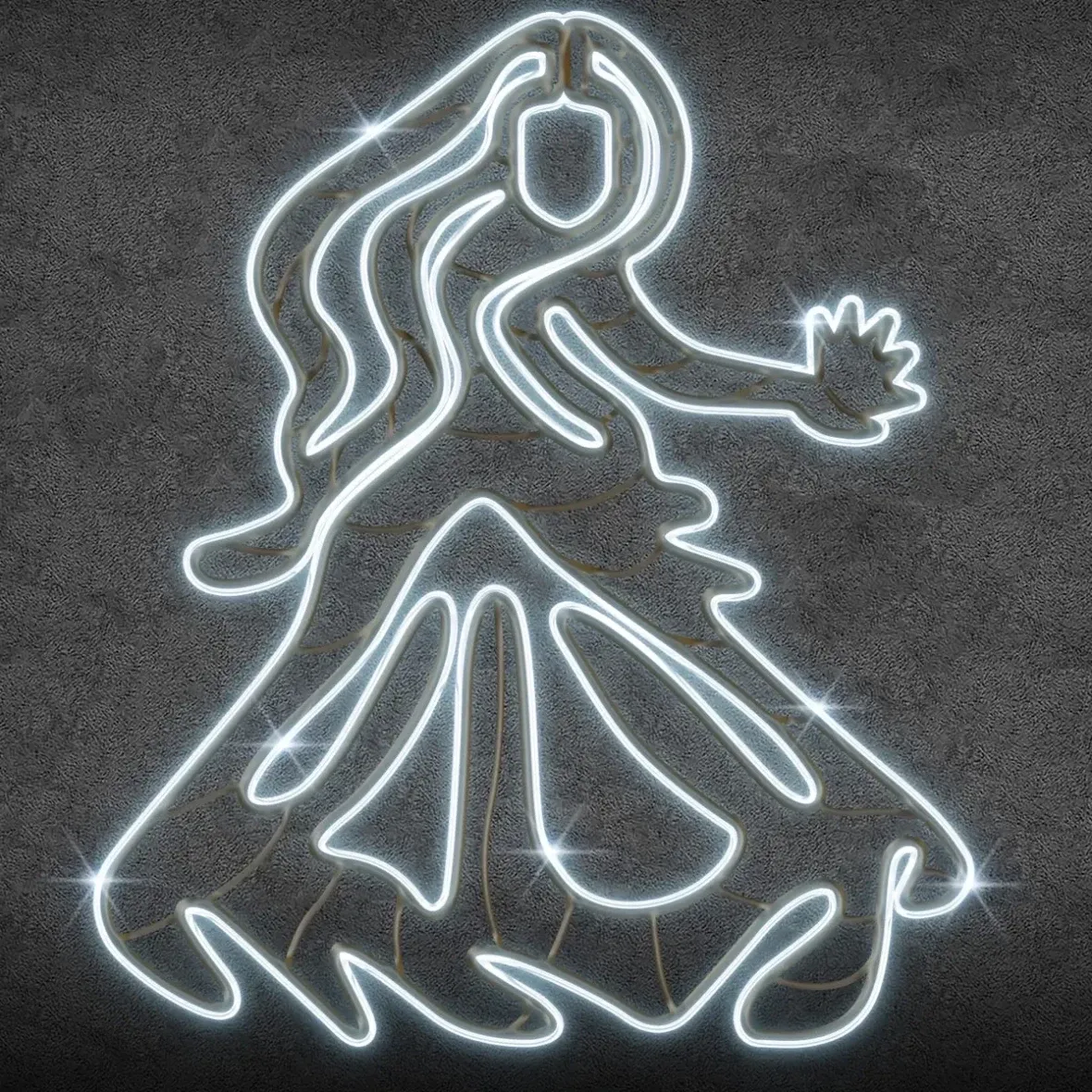 Easy Fix 2D LED light fairy I, 155 × 185 × 30 cm, blanc glacé, debout, impression 3D
