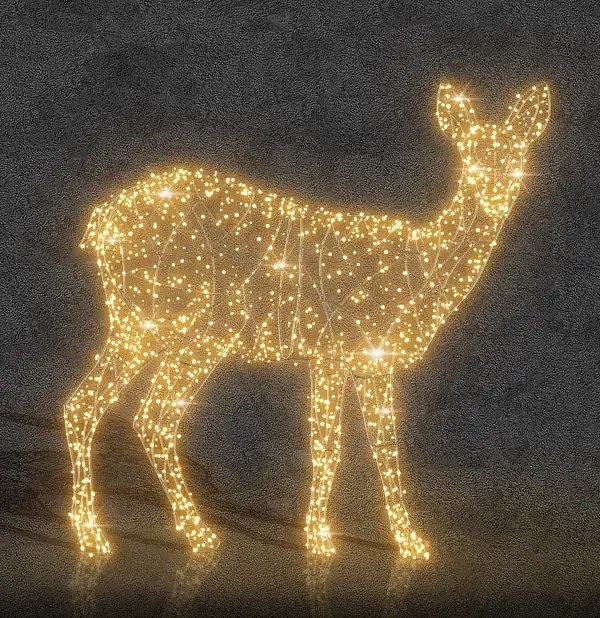 Eco Fix 3D LED cerf-volant 200 cm, avec cristaux, blanc chaud, aluminium