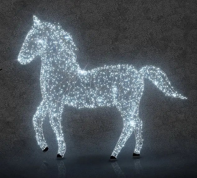 Eco Fix Cheval de lumière LED 3D avec tête rotative, 250 cm, blanc glacier, aluminium