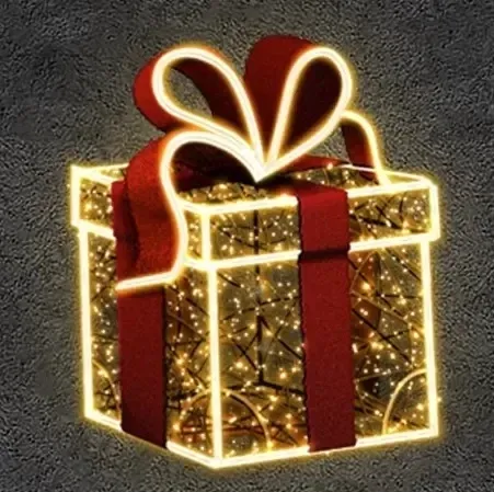 Cadeau lumineux Easy Fix 3D LED, 100 × 140 × 150 cm, blanc chaud, aluminium