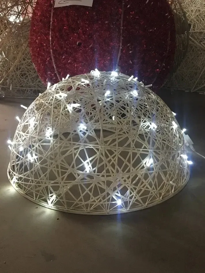 Lampe LED 3D hémisphère blanc, diamètre 100 cm, blanc chaud, 230 V, 24,5 W, 8 kg, 1 pièce - pliage 3DBF100W
