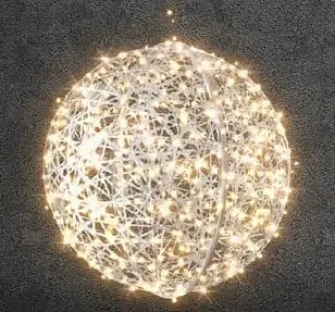 Easy Fix 3D LED light ball blanc 130 cm fibre de verre, blanc chaud, 230 V, 24,5 W, 8 kg, 2 pièces
