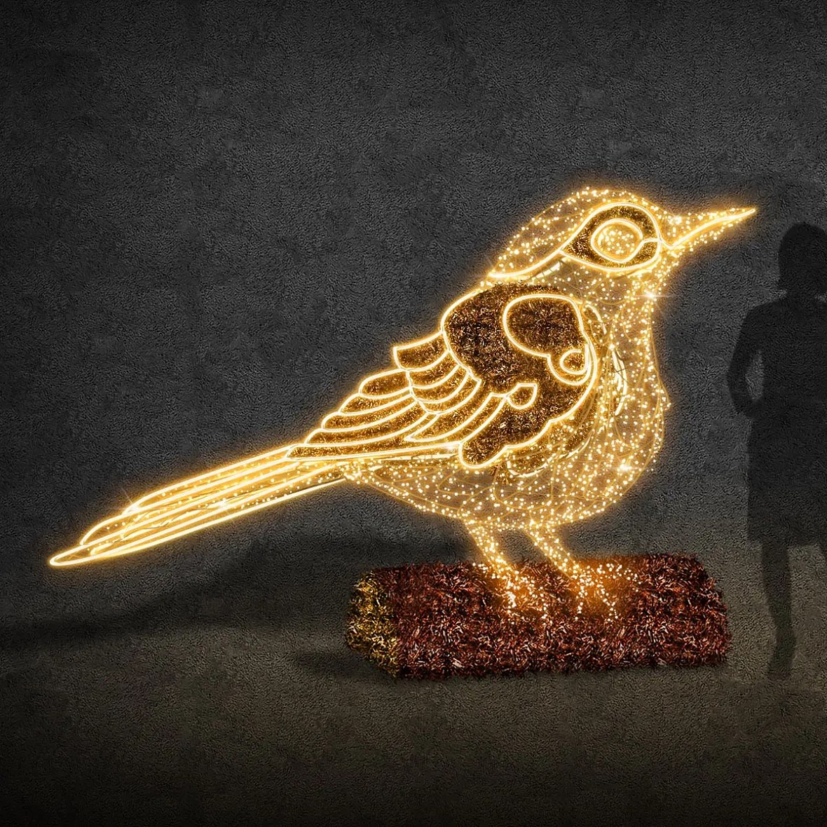 3D LED light thrush 250 cm, blanc chaud, aluminium
