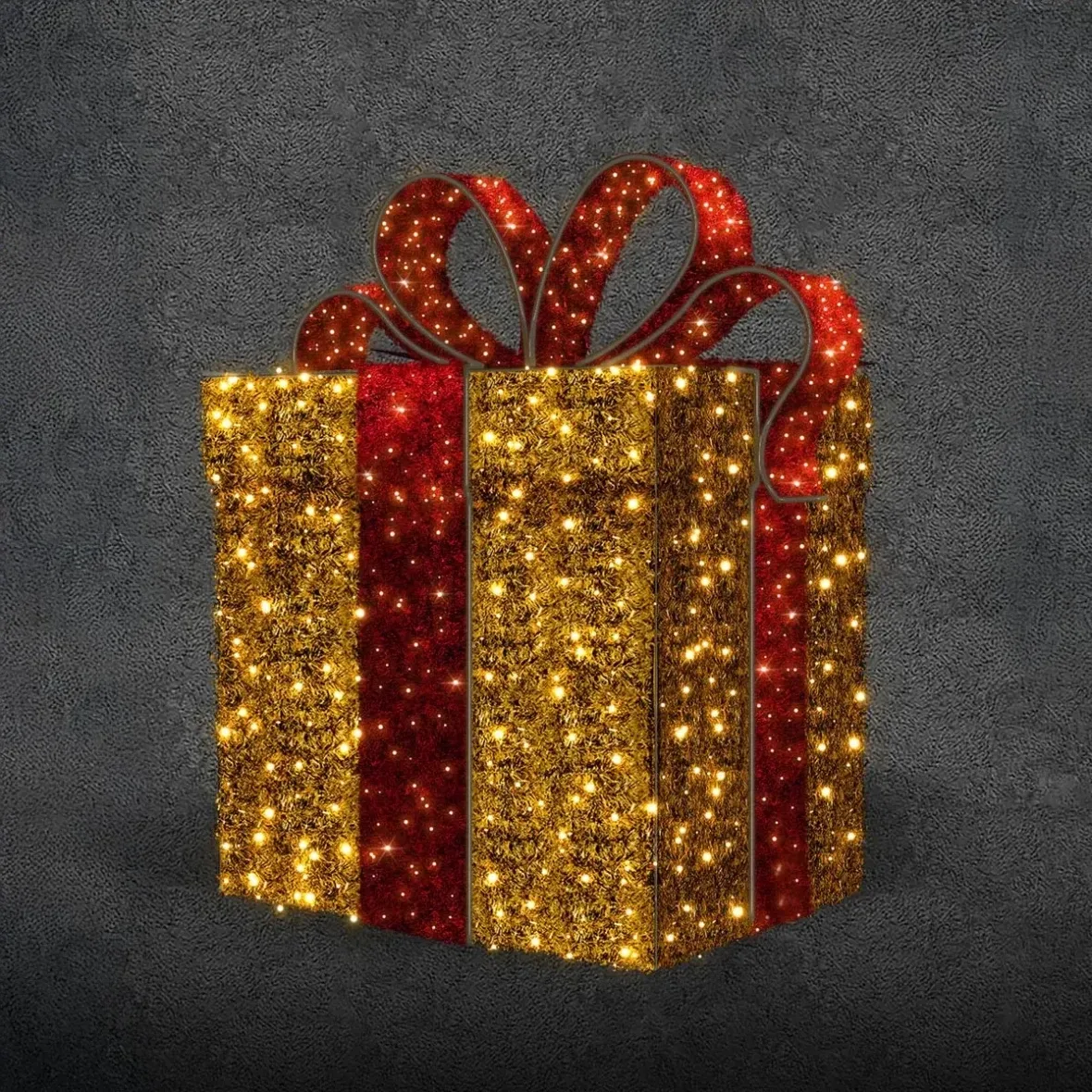 Cadeau lumineux Easy Fix 3D LED, 100 × 140 × 100 cm, blanc chaud avec Flash, aluminium