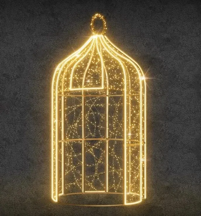 Cage lumineuse à LED, 150 x 363 cm, blanc chaud, 36 V, 149 W, composée de 6 pièces