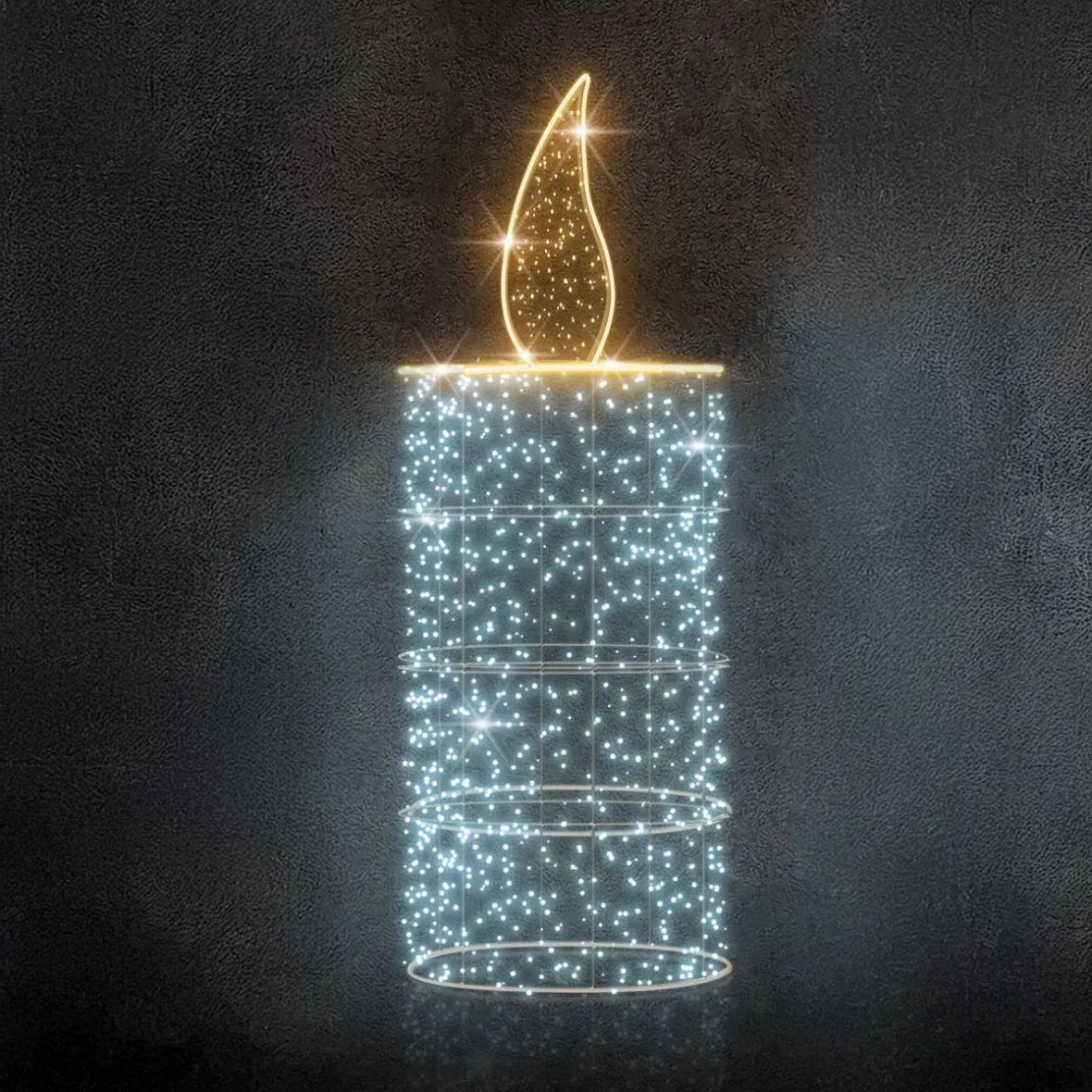 Bougie lumineuse Easy Fix 3D LED, 80 × 195 cm, blanc glacé et blanc chaud, 230 V, 43,1 W, en 2 parties
