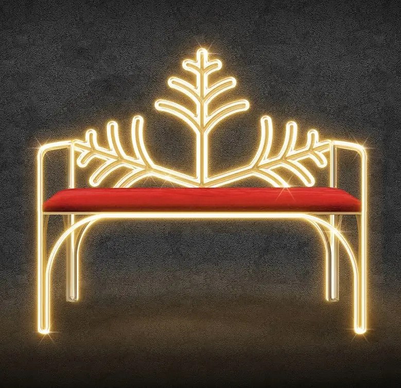 Banc lumineux 3D LED, 120 × 70 × 40 cm, blanc chaud, 36 V, 25,8 W, 14,5 kg, 1 pièce
