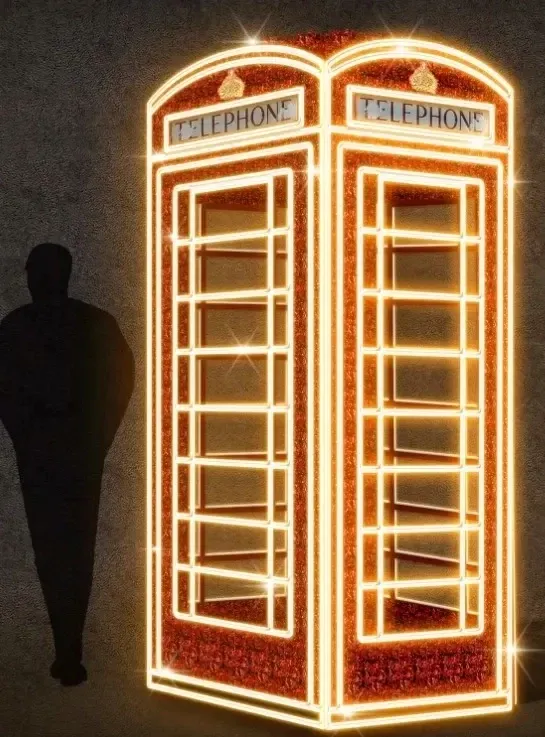 Cabine téléphonique éclairée par LED, 100 x 240 x 100 cm, 36 V, 43,3 W, 60,47 kg, 2 pièces