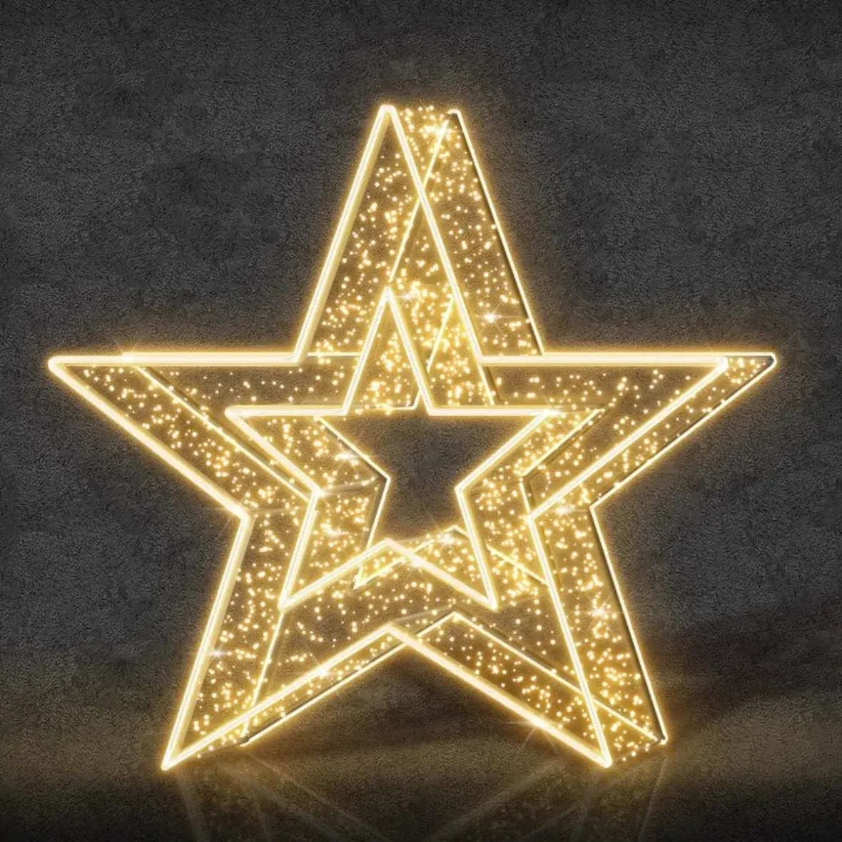 Eco Fix Lumière étoilée 3D LED, Ø 200 cm, blanc chaud, aluminium