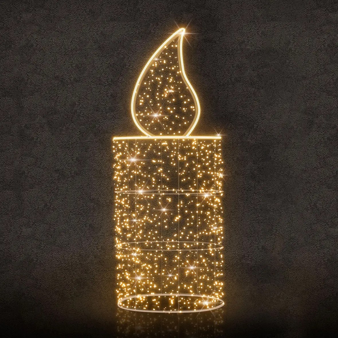 Bougie lumineuse 3D LED Twinkly RGB, 70 × 214 × 70 cm, 24 V, 8 kg, 1 pièce