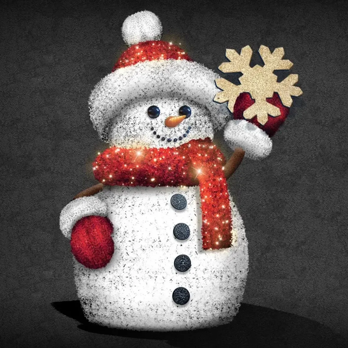 Eco Fix 3D LED bonhomme de neige 250 cm, blanc chaud, aluminium