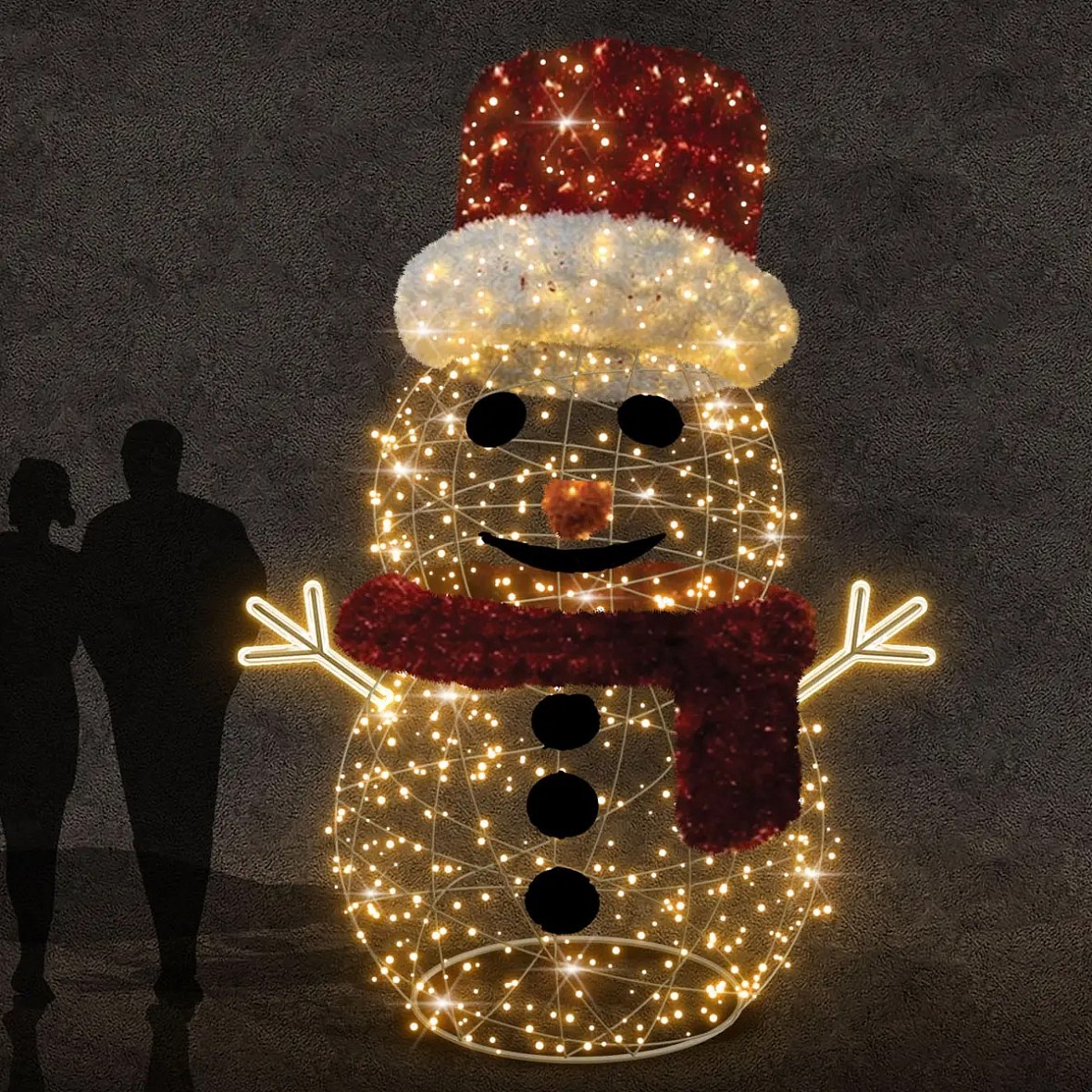 Easy Fix 3D LED bonhomme de neige 230 × 300 × 230 cm, blanc chaud, aluminium