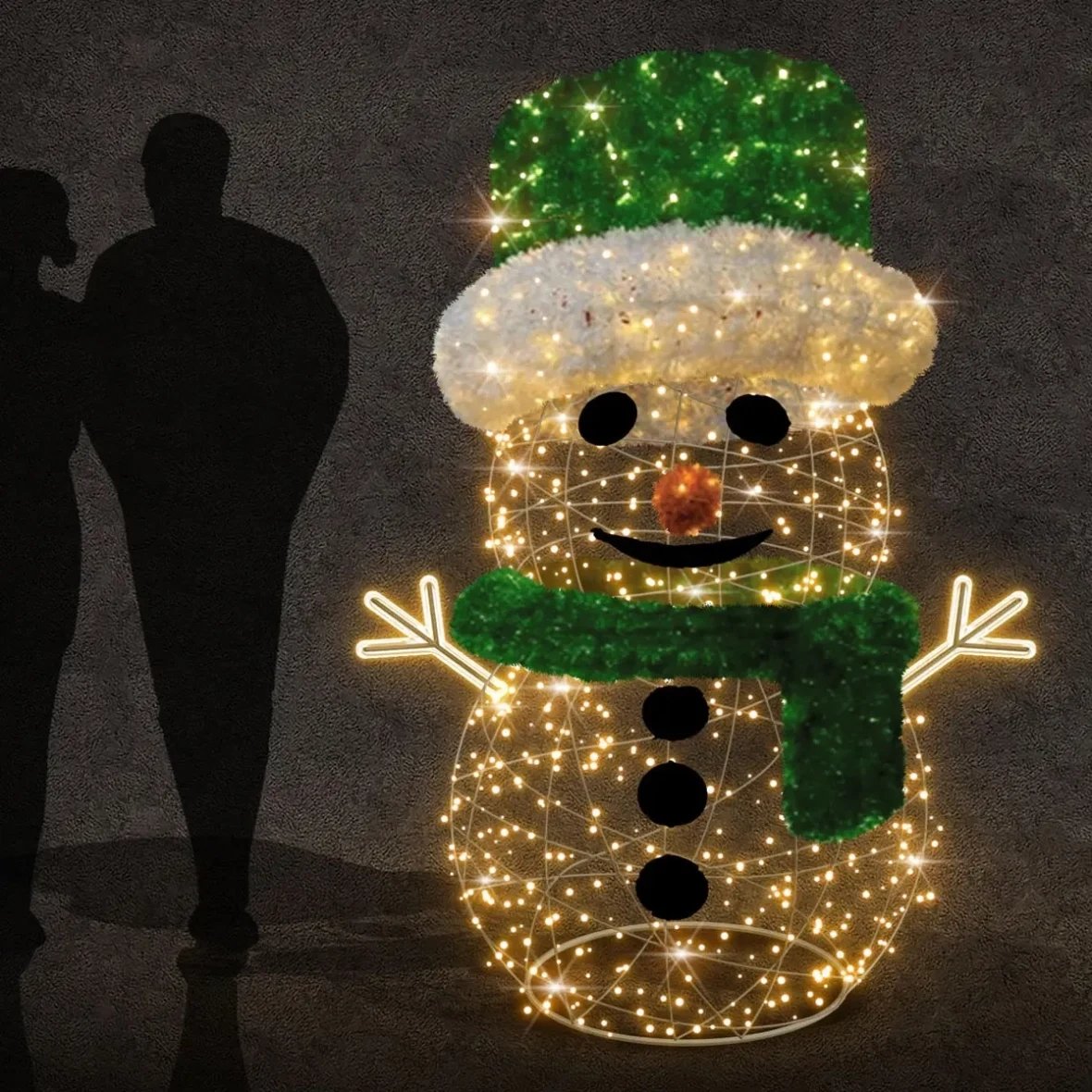 Easy Fix 3D LED bonhomme de neige 200 × 150 × 150 cm, blanc chaud, aluminium