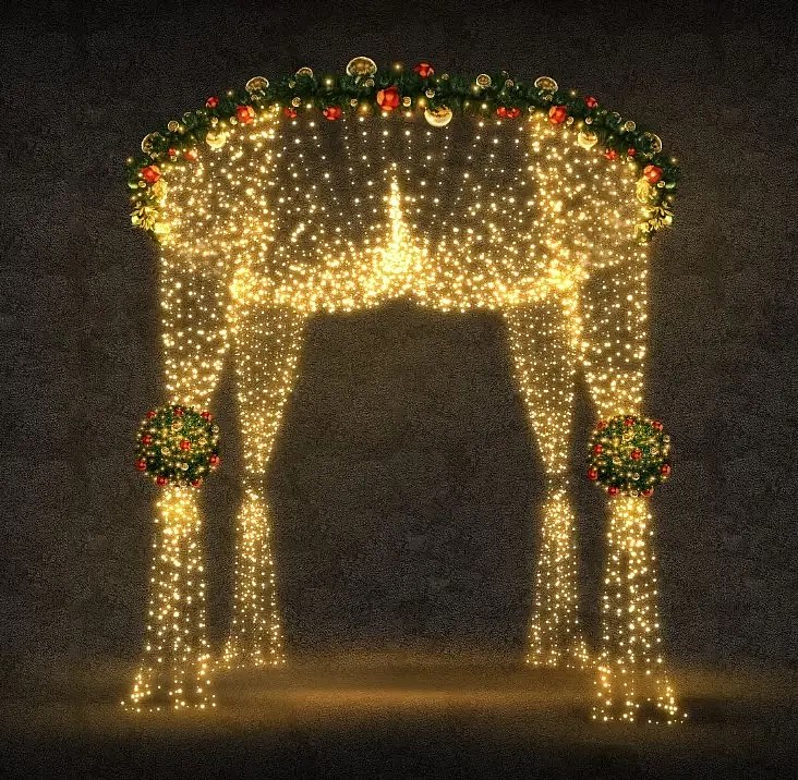Verrière à LED, 315 x 280 x 315 cm, blanc chaud, 36V, 92,4W, 7 pièces