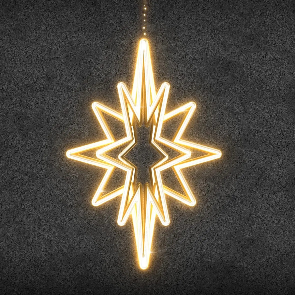 Easy Fix Lumière étoilée 3D LED, 100 × 150 cm, blanc chaud, suspension, aluminium
