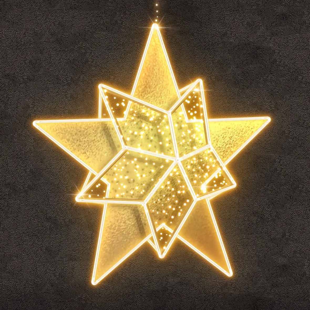 Easy Fix 3D LED star light, Ø 200 cm, blanc chaud, aluminium