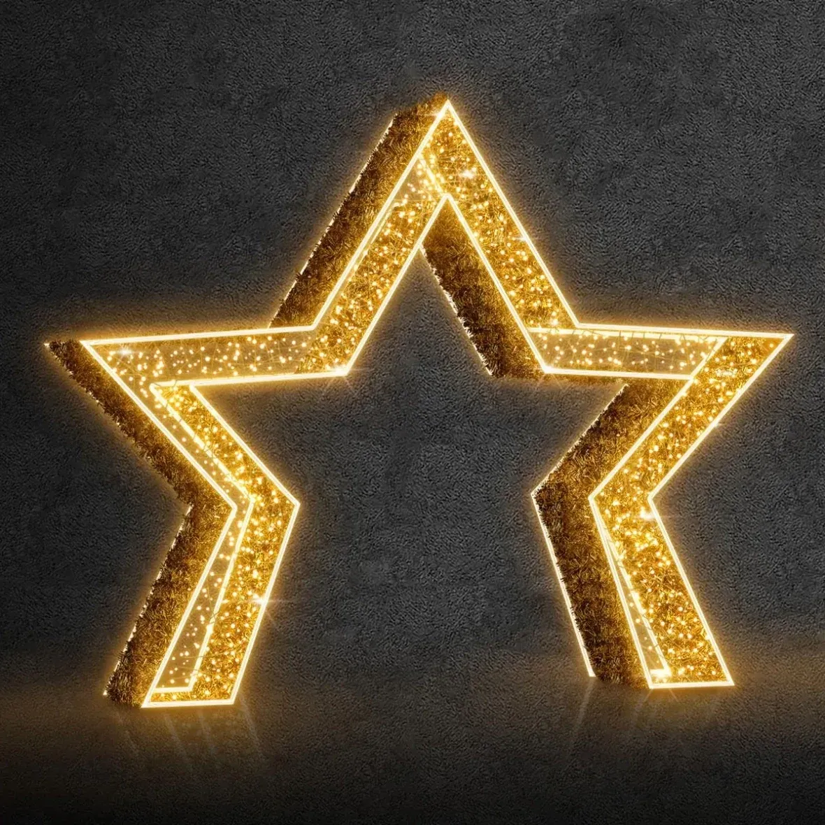 Étoile lumineuse Eco Fix 3D LED, WS2, 230 x 268 x 55 cm, blanc chaud, aluminium