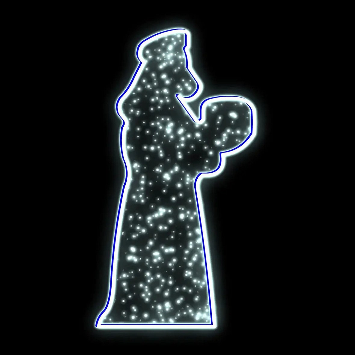 Eco Fix 2D LED light motif, King I, 100 × 180 cm, blanc glacé, debout