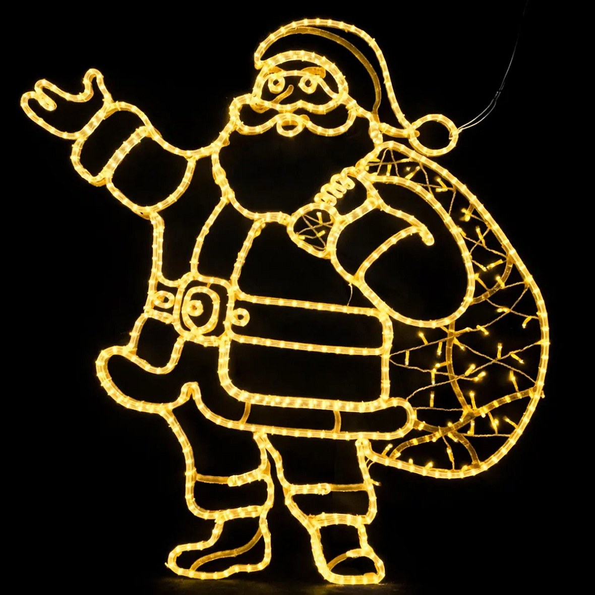 Eco Fix Décoration lumineuse 2D LED Père Noël, 140 × 185 × 3 cm, blanc chaud, suspension, impression 3D