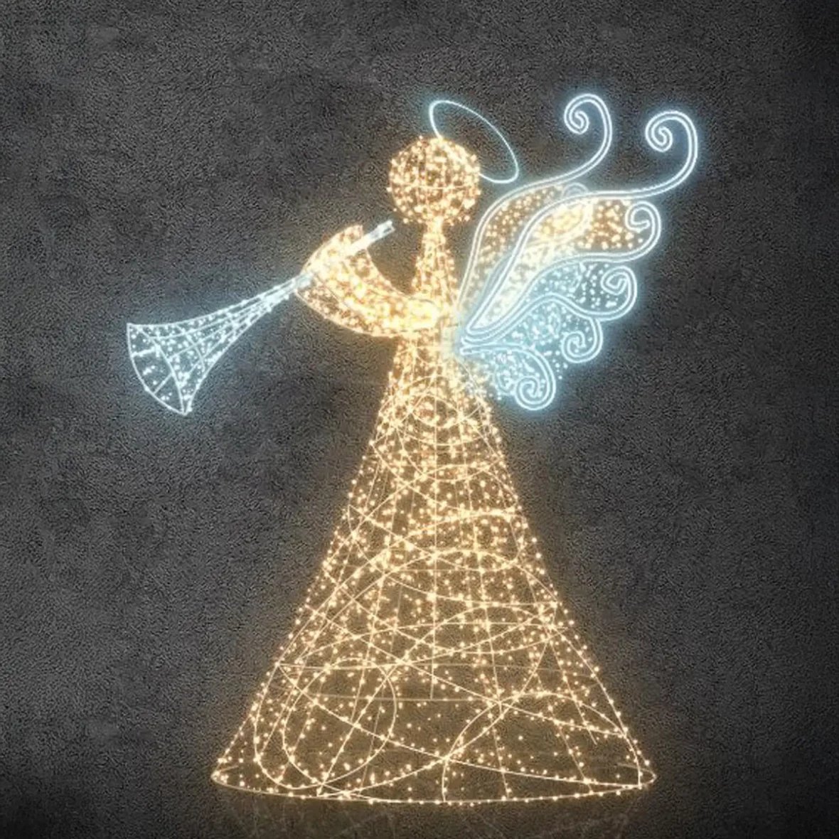 Ange lumineux 3D LED, 250 cm, blanc chaud et glacé, 230 V, 87 W, 2 pièces